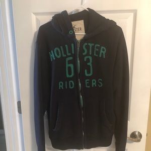 Black & Green Hollister Hoodie - missing string
